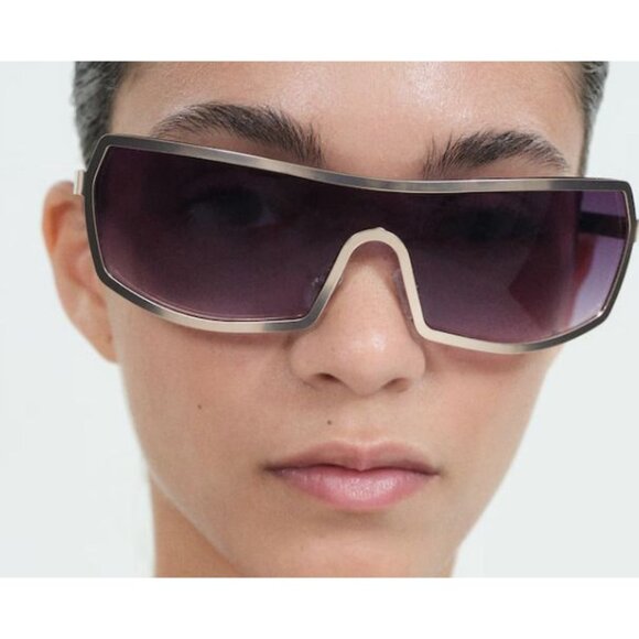 MGN Mango Screen Style Sunglasses in Black - Picture 2 of 5